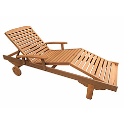 Habitat Et Jardin Bain de soleil pliant en bois exotique Singapour - Marron clair