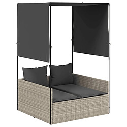 Chaise longue double avec toit vidaXL