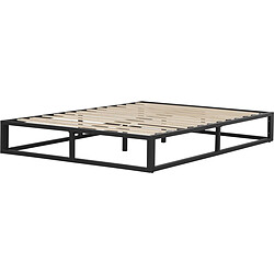 HABITAT ET JARDIN Cadre de lit en métal 160x200 cm - Noir
