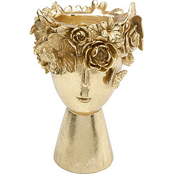 Karedesign Vase Couronne Fleurs Doré
