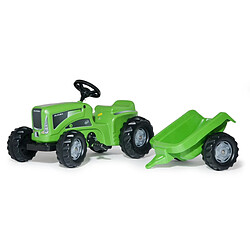 Rolly Toys Tracteur a Pedales + Remorque rollyKiddy Futura Vert