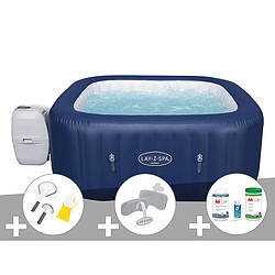 BESTWAY Lay-Z-Spa Hawaii Spa gonflable carré Airjet 4 à 6 places - 140 Airjets - Duraplus