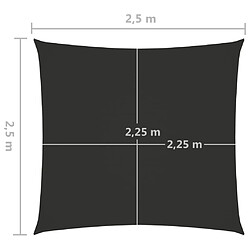 Helloshop26 Voile d'ombrage Anthracite Carré 2,5 x 2,5 m Oxford