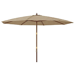 vidaXL Parasol de jardin Mât en bois Taupe