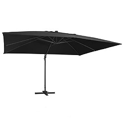 vidaXL Parasol déporté LED - Noir
