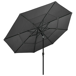 vidaXL Parasol à 3 niveaux - Anthracite