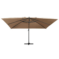 vidaXL Parasol de Jardin LED Porte-à-faux - Taupe 400 cm