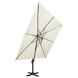 Parasol de jardin vidaXL en porte-à-faux 300 cm - Sable