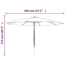 vidaXL Parasol de jardin 400x273 cm - Rouge bordeaux pas cher