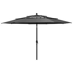 vidaXL Parasol à 3 niveaux - Anthracite
