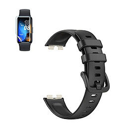 NIS Kit Bracelet + Film Hydrogel - Huawei Band 8 - Noir Kit pour Huawei Band - Bracelet en silicone lisse - Protection d'écran en hydrogel
