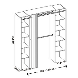 pegane Armoire dressing - Chêne naturel