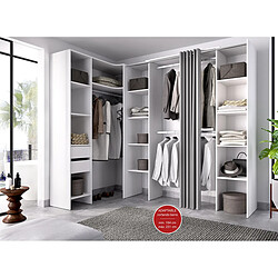 Pegane Armoire dressing - Blanc pas cher