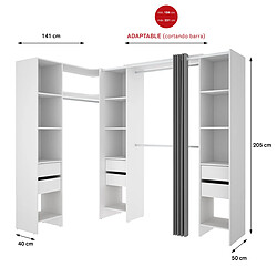 Avis Pegane Dressing d'angle extensible - Blanc