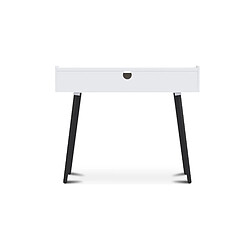 ICONIK INTERIOR Bureau en Bois avec Tiroirs - Design Scandinave - Thora Bois Naturel / Blanc pas cher