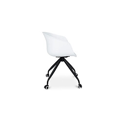 ICONIK INTERIOR Chaise de bureau avec accoudoirs - Chaise de bureau avec roulettes - Guy - Joan Jaune pas cher