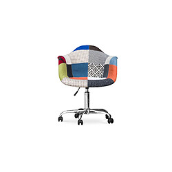 Acheter ICONIK INTERIOR Chaise de bureau avec accoudoirs - Chaise de bureau à roulettes - Tapissée en patchwork - Pixi Multicolore
