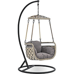 Avis ICONIK INTERIOR Chaise de jardin suspendue - Balançoire - Adan Gris