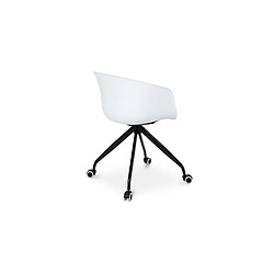 ICONIK INTERIOR Chaise de bureau avec accoudoirs - Chaise de bureau à roulettes - Noir et blanc - Jodie Orange pas cher