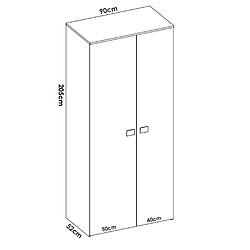 Pegane Chambre complète adulte - Blanc chêne