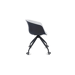 ICONIK INTERIOR Chaise de bureau tapissée avec accoudoirs - Chaise de bureau à roulettes - Noir et blanc - Jodie Gris clair pas cher