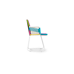 ICONIK INTERIOR Chaise d'extérieur avec accoudoirs - Chaise de jardin - Multicolore - Frony Blanc
