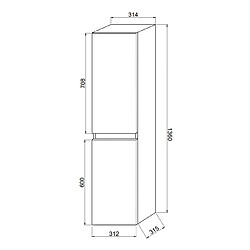 Kiamami Valentina Colonne - Chêne Gris Foncé