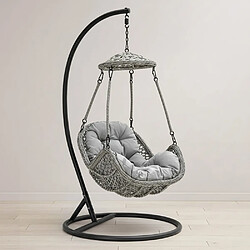 ICONIK INTERIOR Chaise suspendue de jardin - Balançoire - Ella Gris