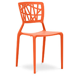 ICONIK INTERIOR Chaise d'extérieur - Chaise de jardin design - Viena Orange clair