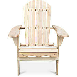 ICONIK INTERIOR Chaise d'extérieur en bois avec accoudoirs - Chaise de jardin Adirondack - Adirondack Bois naturel clair