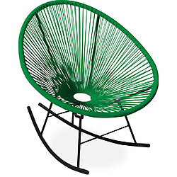 ICONIK INTERIOR Chaise d'extérieur - Chaise à bascule de jardin - Nouvelle édition - Acapulco Vert