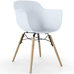 ICONIK INTERIOR Chaise de Salle à Manger - Design Scandinave - Pieds en Bois - Lot de 4 - Nordika Jaune pas cher