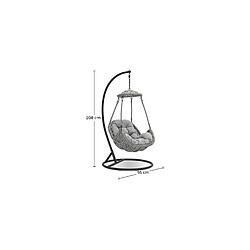 ICONIK INTERIOR Chaise suspendue de jardin - Balançoire - Ella Gris pas cher