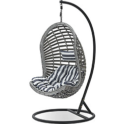 ICONIK INTERIOR Chaise suspendue de jardin Boho Bali - Bali Design - Balançoire - Delsin Gris