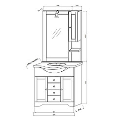 Kiamami Valentina Meuble Salle de Bain Noyer 85 cm pas cher