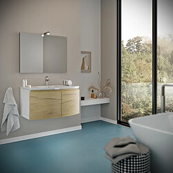 Kiamami valentina Ensemble salle de bain avec miroir - Chêne