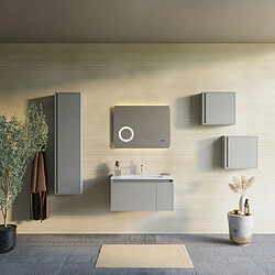 Kiamami valentina meuble salle de bain avec miroir - Sable pas cher