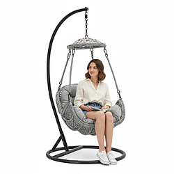 Avis ICONIK INTERIOR Chaise suspendue de jardin - Balançoire - Ella Gris
