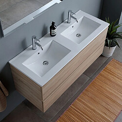 Kiamami valentina Meuble double vasque mural - Chêne