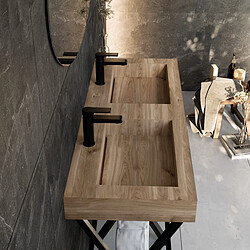 Kiamami valentina Diamante meuble salle de bain double vasque - Chêne