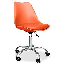 ICONIK INTERIOR Chaise de bureau à roulettes - Chaise de bureau pivotante - Tulip Orange