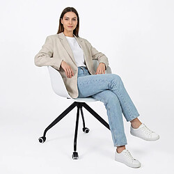 Acheter ICONIK INTERIOR Chaise de bureau avec accoudoirs - Chaise de bureau avec roulettes - Guy - Joan Jaune