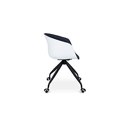 Acheter ICONIK INTERIOR Chaise de bureau avec accoudoirs - Chaise de bureau à roulettes - Noir et blanc - Jodie Orange