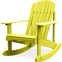 ICONIK INTERIOR Chaise d'extérieur avec accoudoirs - Chaise de jardin - Adirondack - Rocking Chair en bois - Adirondack Jaune pâle