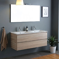 Kiamami valentina Meuble double vasque mural - Chêne