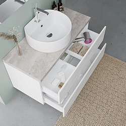 Kiamami Valentina Elba meuble salle de bain - Chêne blanc et béton