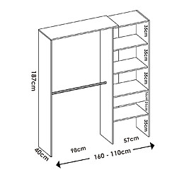 Pegane Ensemble de lit gigogne avec 2 tiroirs + Table de nuit + armoire coloris blanc