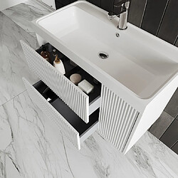 kiamami valentina Meuble 80 cm Blanc Cannelé
