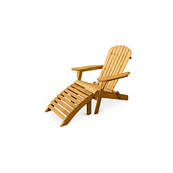 ICONIK INTERIOR Chaise de terrasse avec repose-pieds - Chaise de jardin en bois - Adirondack Vert