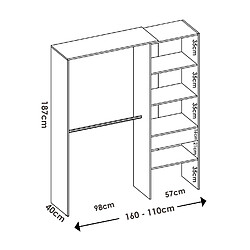 Pegane Chambre complète lit gigogne - Blanc